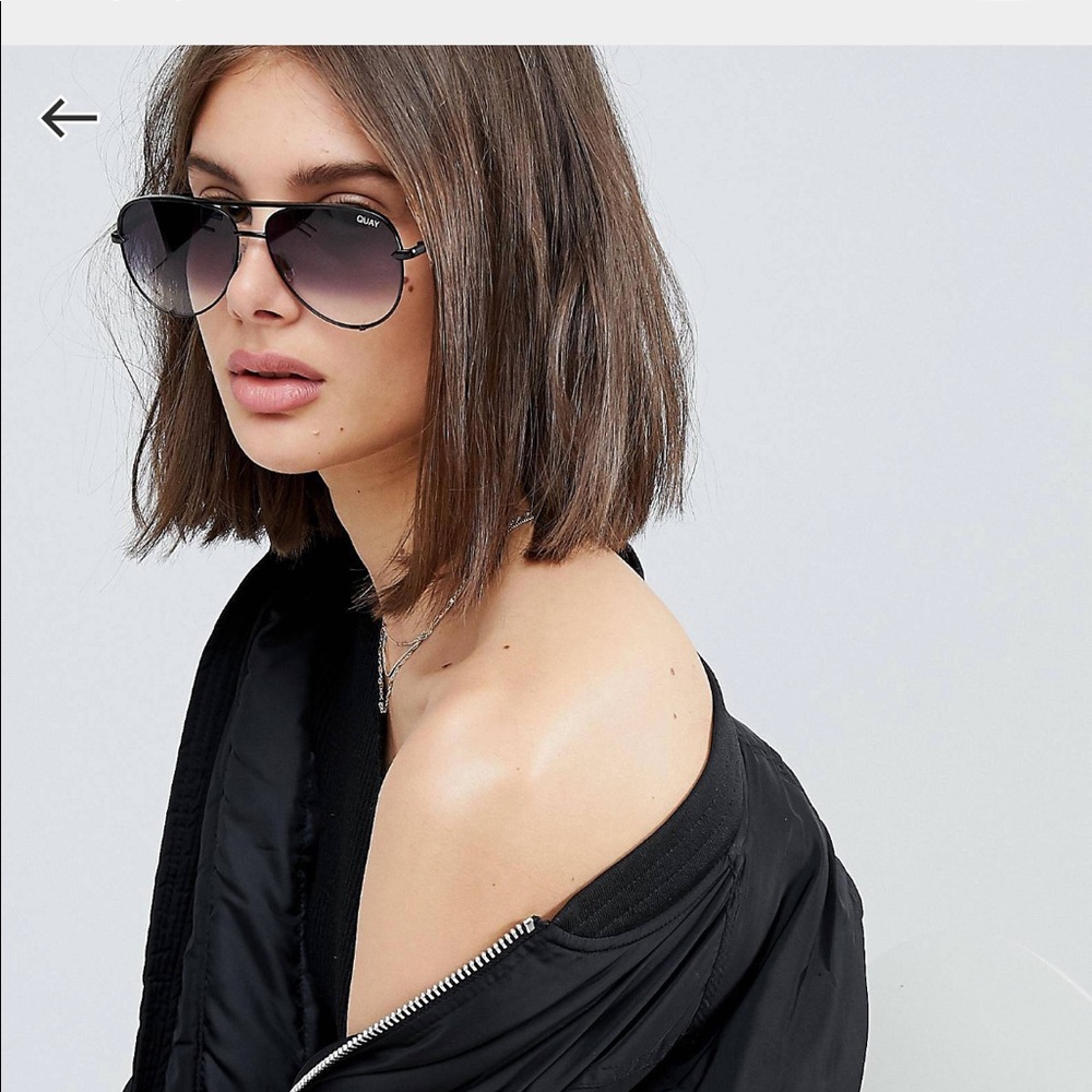 Quay Australia High Key Aviators in Black Fade